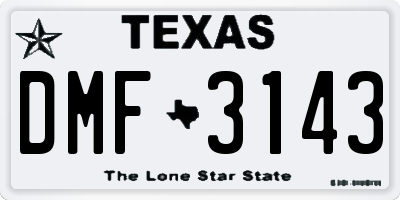 TX license plate DMF3143
