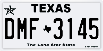 TX license plate DMF3145