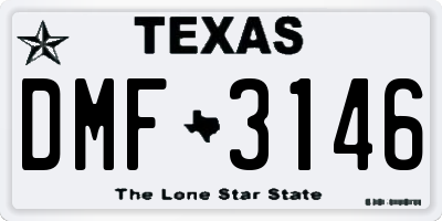 TX license plate DMF3146