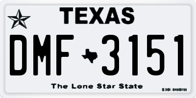 TX license plate DMF3151