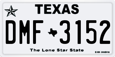 TX license plate DMF3152