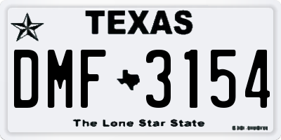 TX license plate DMF3154
