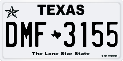 TX license plate DMF3155
