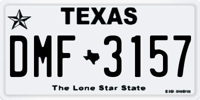 TX license plate DMF3157