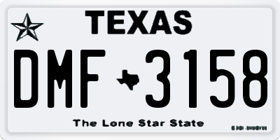 TX license plate DMF3158