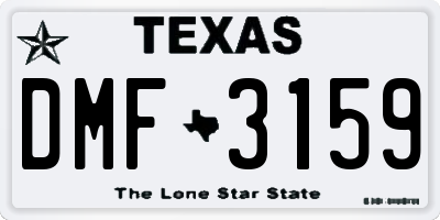 TX license plate DMF3159