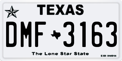 TX license plate DMF3163