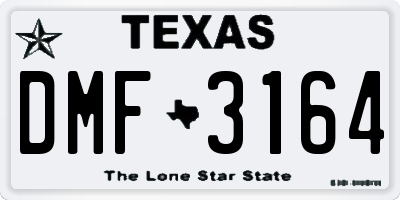 TX license plate DMF3164