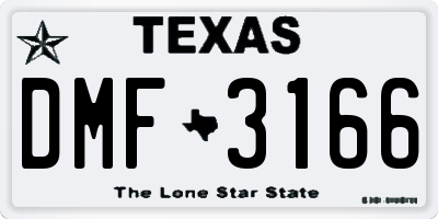 TX license plate DMF3166