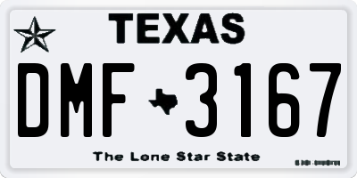 TX license plate DMF3167