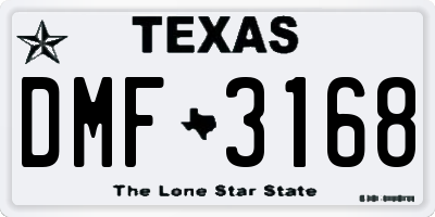 TX license plate DMF3168