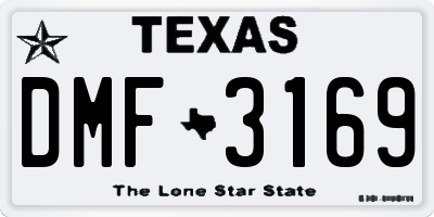TX license plate DMF3169