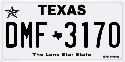 TX license plate DMF3170