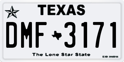 TX license plate DMF3171