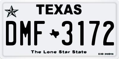 TX license plate DMF3172