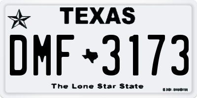 TX license plate DMF3173