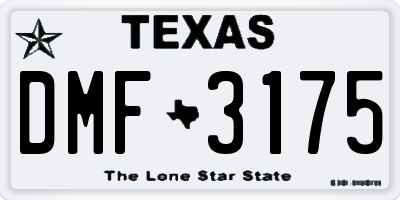 TX license plate DMF3175