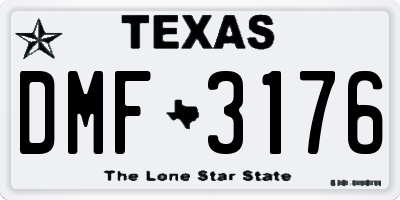 TX license plate DMF3176