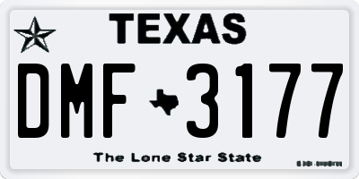 TX license plate DMF3177