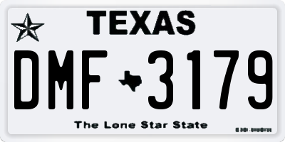 TX license plate DMF3179