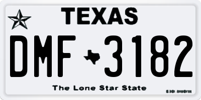 TX license plate DMF3182