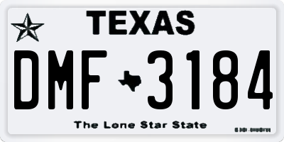 TX license plate DMF3184