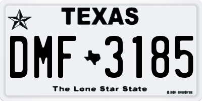 TX license plate DMF3185