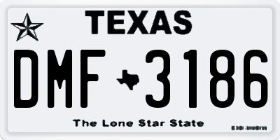 TX license plate DMF3186