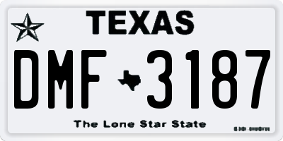 TX license plate DMF3187