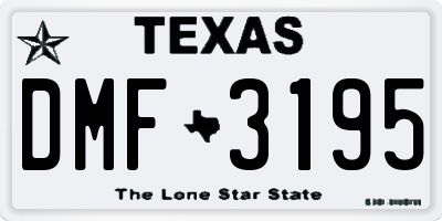 TX license plate DMF3195