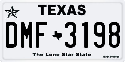 TX license plate DMF3198