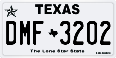 TX license plate DMF3202