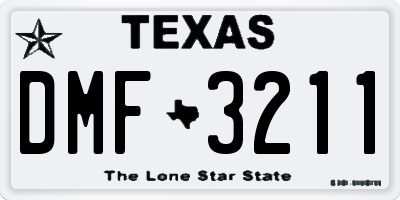 TX license plate DMF3211