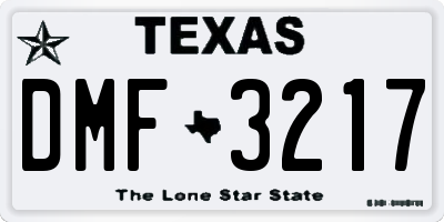 TX license plate DMF3217