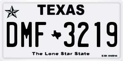 TX license plate DMF3219