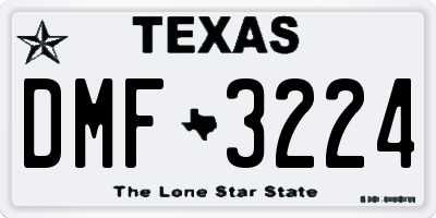 TX license plate DMF3224