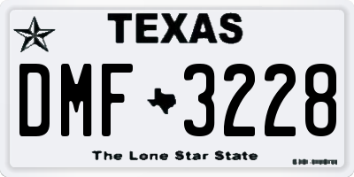 TX license plate DMF3228