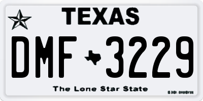 TX license plate DMF3229