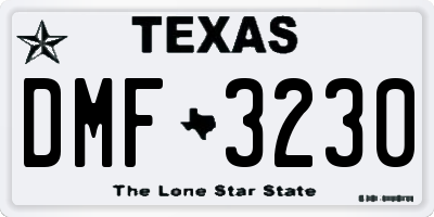 TX license plate DMF3230