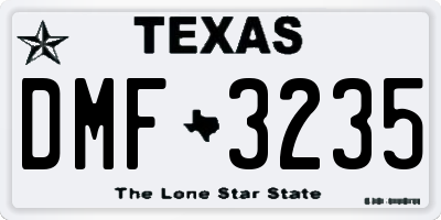 TX license plate DMF3235
