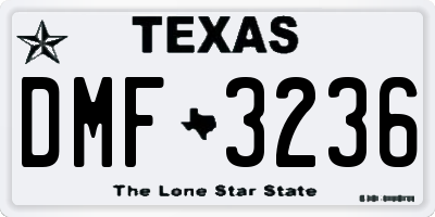 TX license plate DMF3236