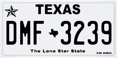 TX license plate DMF3239
