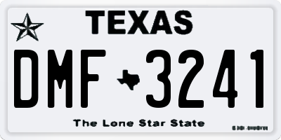 TX license plate DMF3241