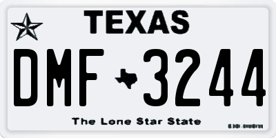 TX license plate DMF3244