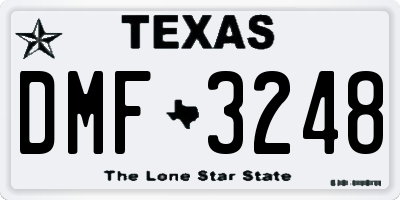 TX license plate DMF3248