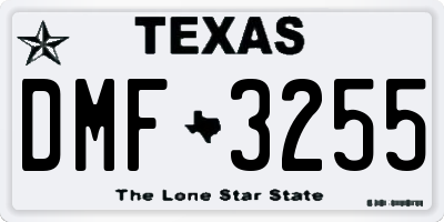 TX license plate DMF3255