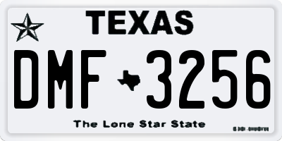 TX license plate DMF3256