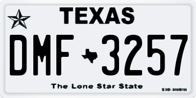 TX license plate DMF3257