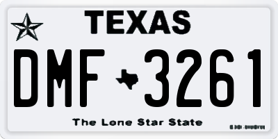 TX license plate DMF3261