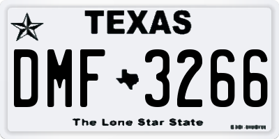 TX license plate DMF3266